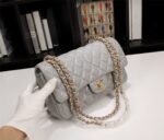 chanel classic flap gray gold hardware 25cm yitqc.jpg