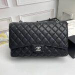 chanel classic flap sliver hardware black 33cm dmufy.jpg