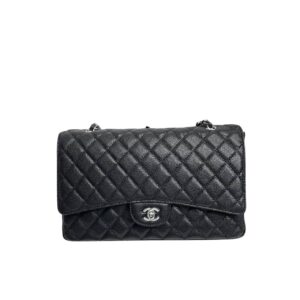 chanel classic flap sliver hardware black 33cm imrjt.jpg