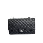 chanel classic flap sliver hardware black 33cm p6ntm.jpg