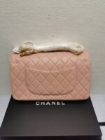 chanel classic medium flap bag pink and gold 25cm rrki5.jpeg