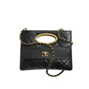 chanel clutch and gold plated metal in black 25cm as5038 b17663 94305 mjlui.jpg