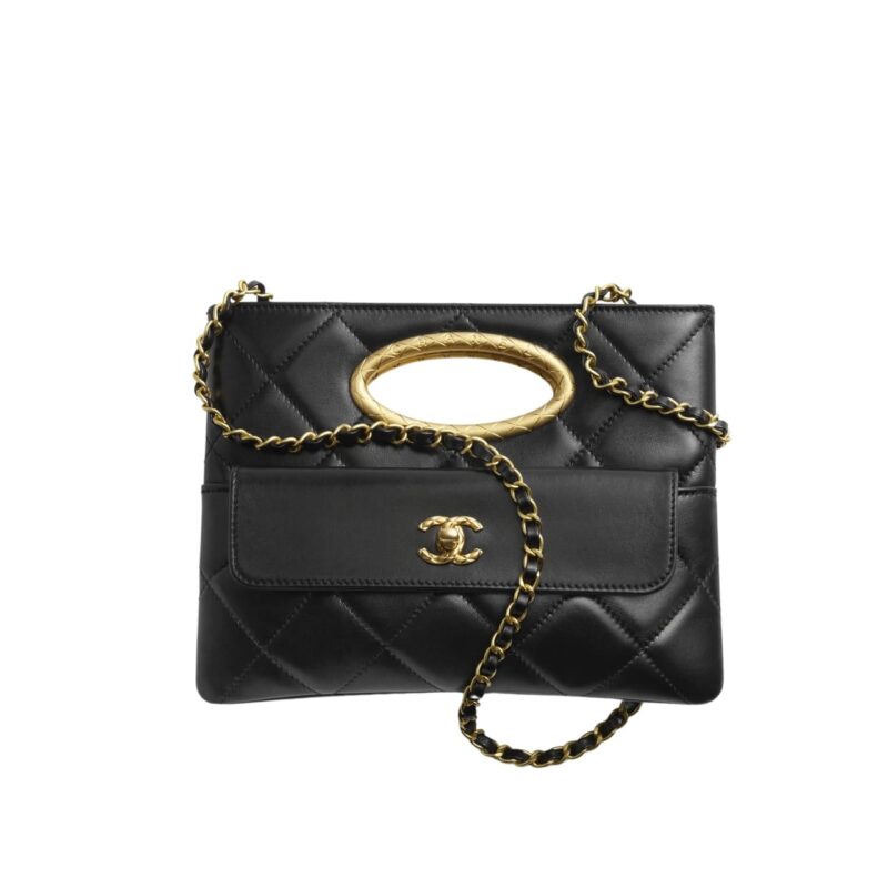 chanel clutch and gold plated metal in black 25cm as5038 b17663 94305 mjlui.jpg