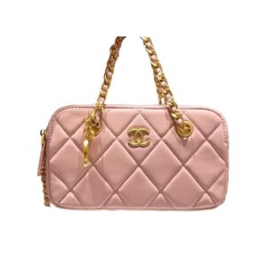 chanel matelasse flap bag with chain pink 20cm ickfh.jpg