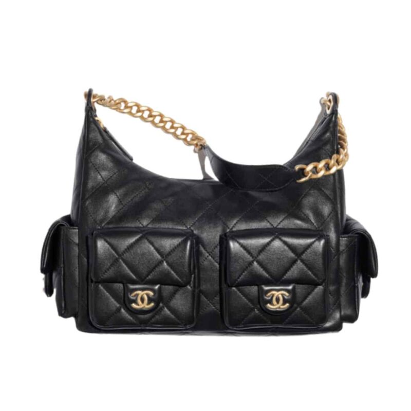 chanel maxi hobo bag gold tone metal black 25cm aowcg.jpg
