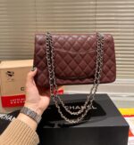 chanel medium classic flap bag silver hardware burgundy 26cm a01113 cisny.jpg