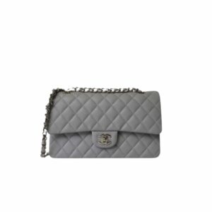 chanel medium classic flap bag silver hardware grey 25cm ahafg.jpg