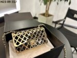 chanel metallic diamond lined black leather chain flap bag gold 18cm as2514 b05552 nc533 nyxcy.jpeg