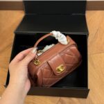 chanel mini bag with top handle shiny and gold tone metal brown 19cm as4958 b16872 ny562 kvskl.jpg