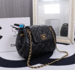 chanel mix accordion cc flap bag quilted glazed leather black 23cm ieabp.jpg