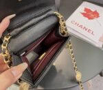 chanel phone holder with chain graind gold black 17cm fppdy.jpg