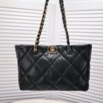 chanel quilted 19 east west shopping bag black 36cm 49hp4.jpeg