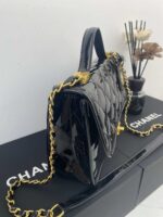 chanel top handle medium flap leather shiny black tiffh.jpg