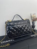 chanel top handle medium flap leather shiny black urdoz.jpg