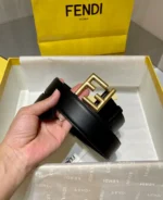 fendi black leather belt with ff gold buckle 40mm 1osca.webp