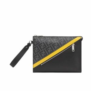 fendi diagonal flat pouch ff jacquard fabric bag black and grey 26cm tt5sa.jpg
