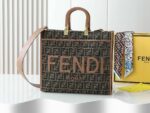 fendi sunshine medium light brown ff jacquard fabric shopper 35cm pgh2d.jpeg