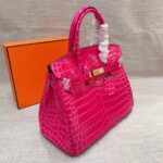 hermes birkin 30 crocodile gold toned hardware dark pink wkirr.jpeg