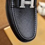 hermes mens loafer moccasin leather with h silver black 0ru2s.jpg