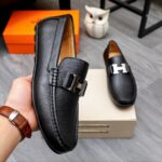 hermes mens loafer moccasin leather with h silver black 7sq6g.jpg
