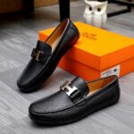 hermes mens loafer moccasin leather with h silver black cozud.jpg