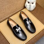 hermes mens loafer moccasin polish leather with h silver in black u3ixz.jpg