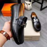 hermes mens loafer moccasin polish leather with h silver in black xm6jf.jpg