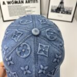 louis vuitton monogram denim baseball cap in blue hz3m4.jpg