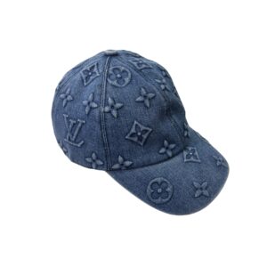 louis vuitton monogram denim baseball cap in blue qqahl.jpg
