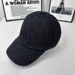 louis vuitton monogram denim baseball cap in washed black 6jlfm.jpg