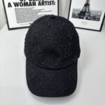 louis vuitton monogram denim baseball cap in washed black xubih.jpg