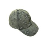 louis vuitton monogram denim baseball cap in washed blue qfhrx.jpg