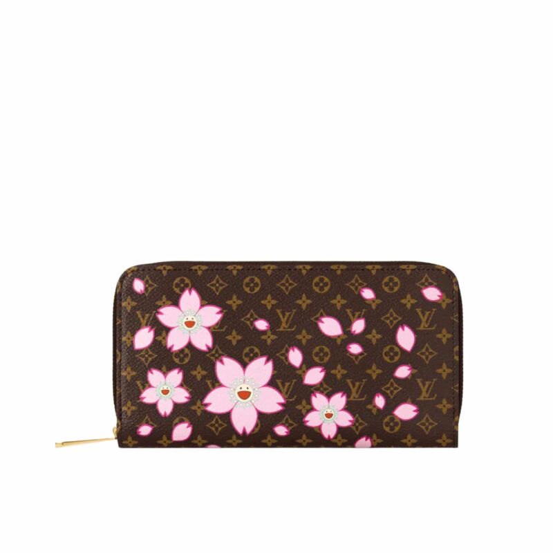 louis vuitton x takashi murakami zippy wallet sakura brown 19cm m13433 jscha.jpg