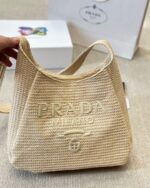 prada logo embossed raffia shoulder bag beige 33cm 1bc186vouo2a2t fsj8p.jpg