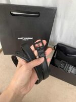 saint laurent cassandre thin belt with square buckle in shiny box saint laurent leather 554465boo0u1000 zimpy.jpg