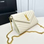 saint laurent classic cassandre chain wallet bag white 24cm 377828bow019207 wit7l.jpg