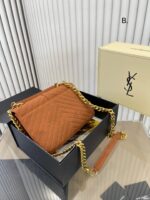 saint laurent college medium fringed suede shoulder bag brown 24cm o5szj.jpg