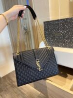 saint laurent envelope large bag in mix matelass grain de poudre embossed black gold 31cm 600166bow911000 lt6re.jpg
