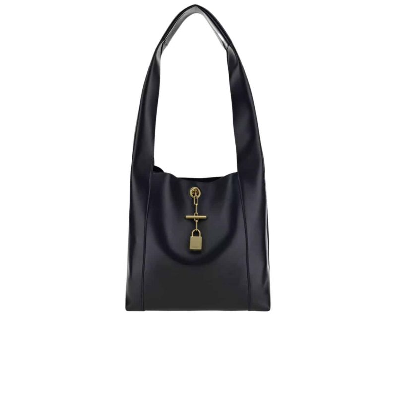saint laurent leather shoulder bag with padlock detail black 27cm adujh.jpg