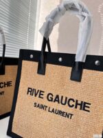 saint laurent rive gauche large tote bag in glazed leather black and beige 48cm 9xp8q.jpg