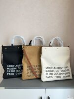 saint laurent universite north south foldable tote bag in canvas and smooth leather black 40cm lvpup.jpg