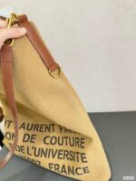 saint laurent universite north south foldable tote bag in canvas and smooth leather dark beige 40cm ajxfd.jpg