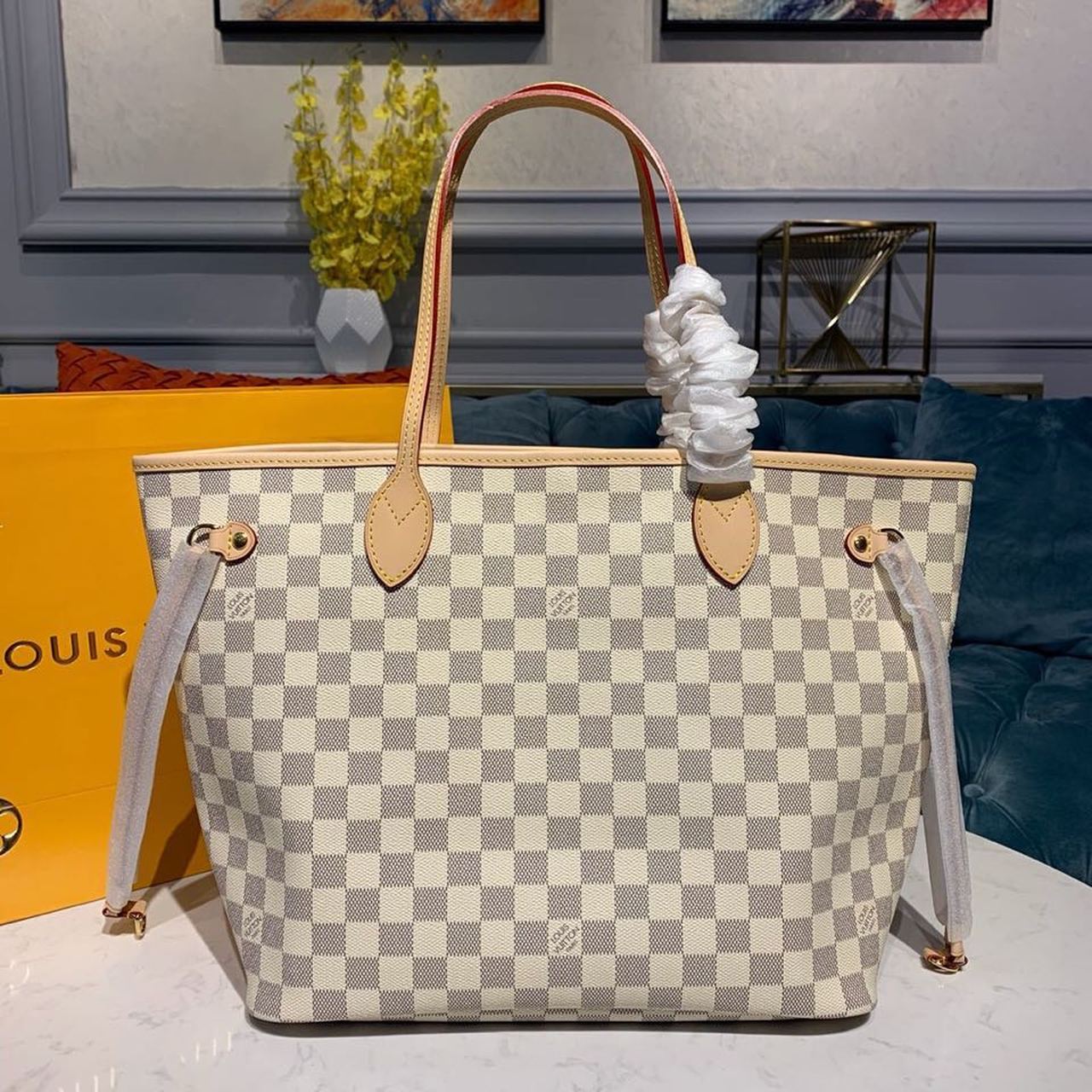LV Neverfull MM Tote Bag Damier Azur Canvas Beige N41361 3 1085141572507132 .pic 51988.1572514596 1 1.jpg
