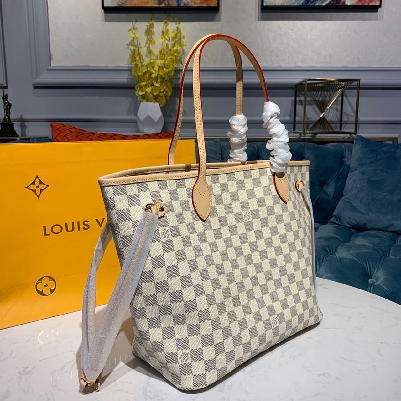 LV Neverfull MM Tote Bag Damier Azur Canvas Beige N41361 5 1085161572507132 .pic 74178.1572514600 1.jpg