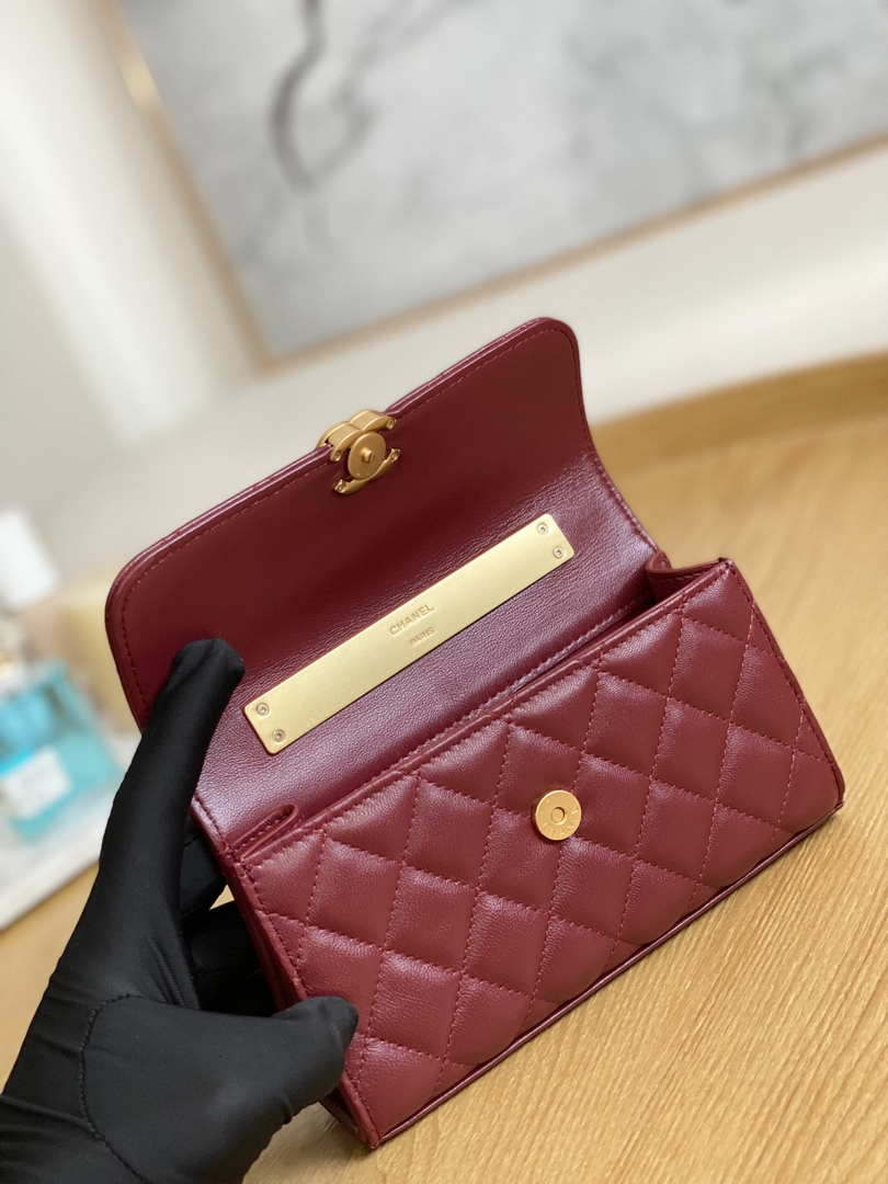 CN AP2946 Phone Holder Clutch with Chain Lambskin Wine Red 8 chanel ap2946 phone holder clutch with chain lambskin wine red 008 luxibags.ru .jpg