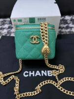chanel ap3203 clutch with chain grained calfskin green 001 luxibags.ru .jpg