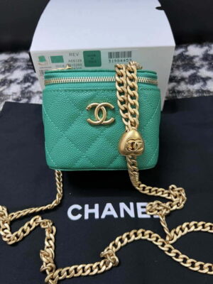 chanel ap3203 clutch with chain grained calfskin green 001 luxibags.ru .jpg