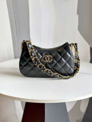 chanel ap3647 23k small hobo bag lambskin gold metal black 001 luxibags.ru .jpg