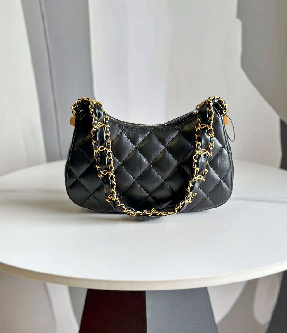 CN AP3647 23K Small Hobo Bag Lambskin Gold Metal Black 4 chanel ap3647 23k small hobo bag lambskin gold metal black 004 luxibags.ru .jpg
