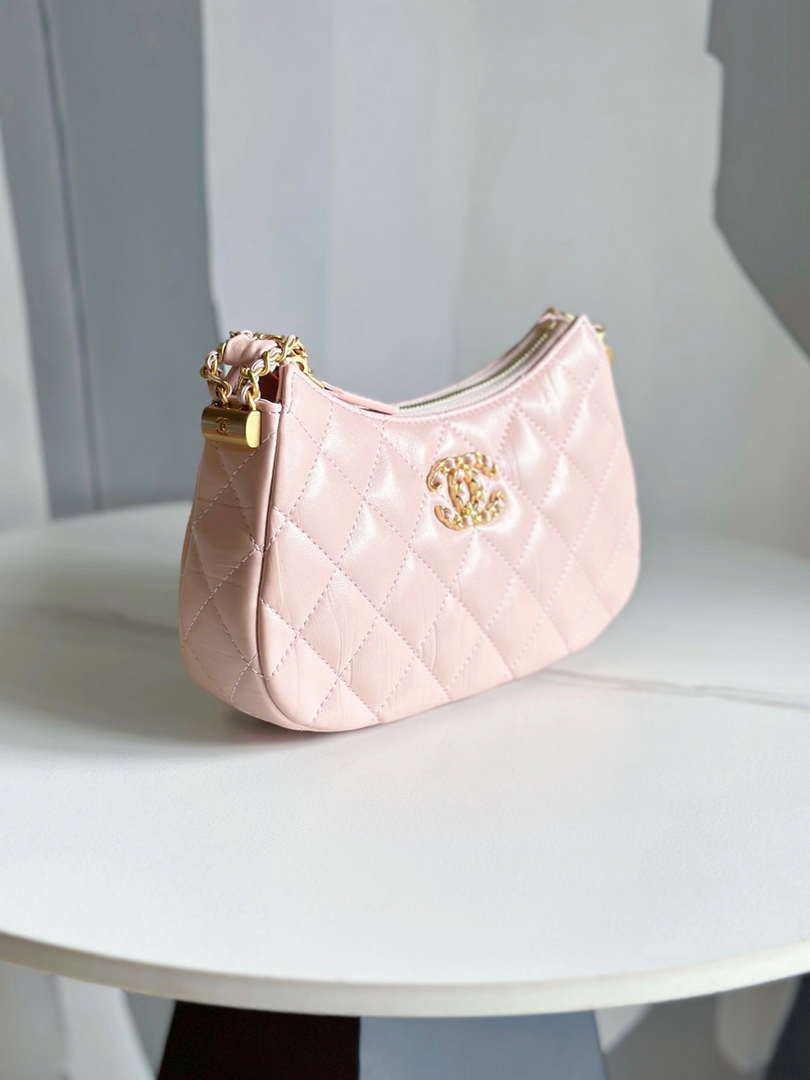 CN AP3647 23K Small Hobo Bag Lambskin Gold Metal Pink 4 chanel ap3647 23k small hobo bag lambskin gold metal pink 004 luxibags.ru .jpg